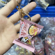 Korean Realistic Snack Bag Keychain, Mini Spicy Chicken Ramen/Potato Chip Snack Bag Keyring, Bag Charm - Multicolor - View 9