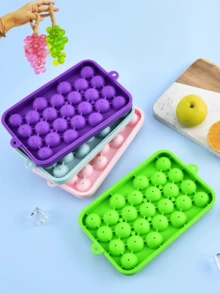 1个25格硅胶冰格，小冰球模具，威士忌冰格模具，带盖水果冰格，葡萄形手工皂模具，家用制冰器，适用于夏季、冰箱、冷冻室、派对、旅行、婚礼、生日、厨房、储物、户外、万圣节、圣诞节、感恩节 - 同款多色 - 查看 3