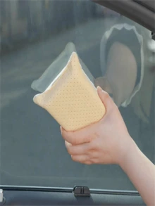 1pc High Quality Multi-Functional Car Wash Sponge Block, Non-Woven Double-Sided Plush Sponge Block, Suitable For Car Glass Cleaning, Defogging, Waxing, Car Washing, Interior Cleaning - Multicolor - View 4