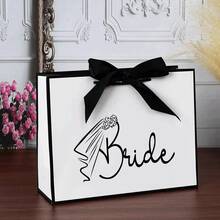 1pc Bride Gift Bag, Wedding Decoration Gift Packaging Bag, Bridesmaid Gift Tote Bag, Creative Wedding Decor, Bride Party Favors, Wedding Decorations, Suitable For Wedding Party Favors - Multicolor - View 6