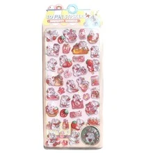 Strawberry Bunny Guka 3D Stickers - 3D Sweet Shiny Sticker Sheets, Cute Decorative Material For Journals, DIY, Kawaii Stress Relief Stickers, Creative 3D Stickers For Students & Gifts For Valentine's Day And New Year - 3D Stickers 59 - View 10