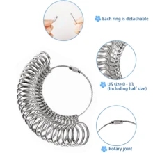 Metal Ring Sizer Set, Repair Tool Kit, Includes US, UK, HK, EU And Other Country Sizes, Ring Sizer 0-13, Ring Mandrel, Agate Polishing Blade, Polishing Stick, Silver Polishing Cloth, Ring Resizing Tools, For Jewelry Making And Measurement - Multicolor - View 7