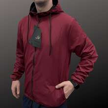 Men's Windbreaker Jacket – Plain Casual Autumn/Winter With Drawstring And Zipper Pocket - Màu Tím - Xem 3