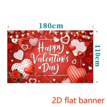 Bannière de fond pour la Saint-Valentin, thème de cœur et de rose rouge. Convient pour les décorations de fête de la Saint-Valentin - Multicolore - Voir 3