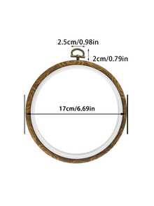 1pc Vintage Wood Grain Embroidery Hoop/DIY Embroidery Frame/Vintage Decorative Frame/Hanging Decor DIY Small Frame/Great Gift, 8cm/10cm/13cm/17cm/21cm/26cm - Bronze - View 7