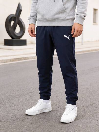 Puma Men's Active Woven Pants, Elastic Cuffs, Minimalist Design, Soft & Comfortable, Suitable For Sports, Commuting, Casual Wear