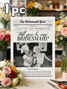 1/3/5pcs Customized Newspaper Style Proposal Props, Featuring Personalized Photos, Retro Design And Traditional Newspaper Layout. Can Be Used To Package Gift Boxes, Flowers And Other Gifts, Breaking Away From The Monotony Of Traditional Packaging, And Endowing Each Gift With A Sense Of Ceremony And A Unique Story. - Multicolor - View 15