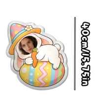 1 Personalized Pillow - Customized Face, Rabbit Wearing Hat. Unique And Breathable, Suitable For Her, Him, It, Boyfriend, Girlfriend, Dad, Mom, Family, Friends, Anniversary, Mother's Day, Birthday, Valentine's Day, Christmas, Halloween, Graduation Ceremony, Father's Day, Wedding, Housewife, Sofa, Bed, Car, Tea Room, Bedroom, Bathroom, Living Room, Dining Room - Multicolor - View 13