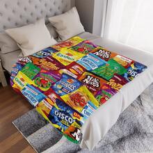 1pc Interesting Potato Chip Snack Lover Blanket, With Vivid Candy And Snack Print Design, Suitable For Home, Travel, Gift, Sofa Throw - Multicolor - View 7