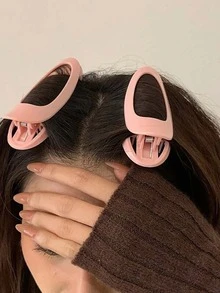 1pc Pink Volumizing Crown Top Clip, Hair Root Bouffant Clip, Hair Bangs Clip, Hair Accessory - Pink - View 5