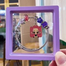 K-POP Demon Hunter Charm Bracelet - With Anime Character Pendant, Cute Cartoon Gift For Women, Comes With Purple Display Box (Multiple Designs) - Multicolor - View 14