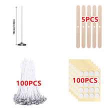 105/205pcs Candle Wick Kit - Includes Candle Wicks In Multiple Sizes, Wick Stickers And Wick Holders, Suitable For Soy Wax/Beeswax Candle DIY Crafting Materials - Multicolor - View 13