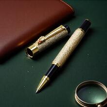 An Elegant Golden-Tipped Ballpoint Pen/A Smooth Signature Pen For Writing/A Fashionable Business Office Signature Pen/A High-End Executive Pen For Both Men And Women/A Student Calligraphy Practice Pen/A Replaceable Signature Pen - Gold - View 5