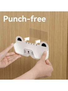 1/2pcs Wall-Mounted Sunglass Organizer, Cute Cat-Shaped Fashion Glasses Holder, Space Saving Eyeglasses Display Stand, Punch-Free Glasses Storage Rack For Entryway, Living Room, Bedroom, Bathroom, Office, Dorm. Home Decor. - Multicolor - View 4
