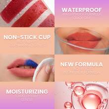 Lip Stain Face Mask, Wipe-Off Lip Tint, Waterproof, Non-Smudge, High Color Payoff, Long-Lasting Lip Tint Peel-Off Makeup, Matte Finish, All-Day Wear - 6 màu - Xem 6