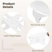 透明亚克力纸杯蛋糕架，易于组装的甜点展示架，非常适合生日、婚礼、咖啡桌、阳台桌和野餐。 - 無色 - 查看 5