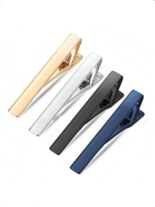 1pc/3pcs Set Men's Minimalist Tie Clips, Black, Gold, Blue, Silver Tie Clips Set, Suitable For Regular Neckties - Tie Clip - View 12