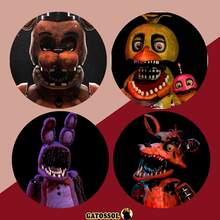 KIT With 4 FNAF Buttons - Buttons Buttons 4.5CM Brooch Anime GAME - Otaku Nerd Geek Button - Button - Button - Brooches - Button - Buttons - Butom - Botoms - Pin - Pins - Button - Bottom - Button Buttons - KIT 06 - Ver 3