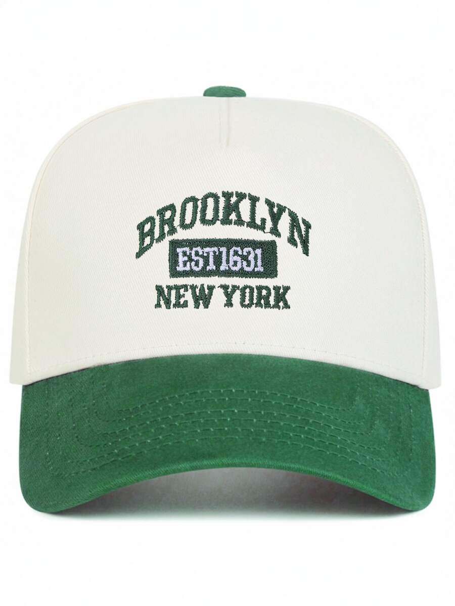 BONNY BOOM 1顶绿色刺绣“BROOKLYN EST1631 NEW YORK”男女通用遮阳帽，也可作卡车帽、沙滩帽、钓鱼帽，白色、粉色可选，适合派对、高尔夫、乡村、生日、复古等各种场合，四季皆宜，也是送给朋友的绝佳节日礼物。