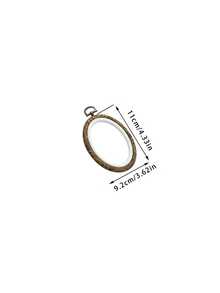 优雅椭圆形绣花箍，深棕色仿复古画框，适用于艺术缝纫、工艺品、绗缝、家居装饰悬挂