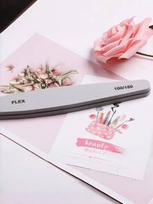 6件套专业海绵指甲锉和抛光块套装，适用于亚克力凝胶指甲和天然指甲，双面砂纸指甲锉和抛光块，可水洗，100/180目 - 灰色 - 查看 3