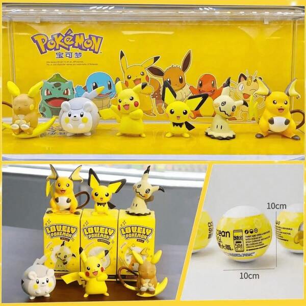  6pcs Pokemon Series Forest Blind Box, Cute Pikachu Car Decor, Living Room/Office Figurine, Collectible Model Blind Box, Suitable For Various Holidays (Random Box Packaging)
