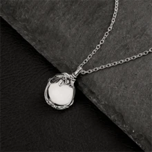 1件波西米亚复古月光石吊坠项链，时尚珠宝配饰，女士礼物 - 古銀色 04 - 查看 3