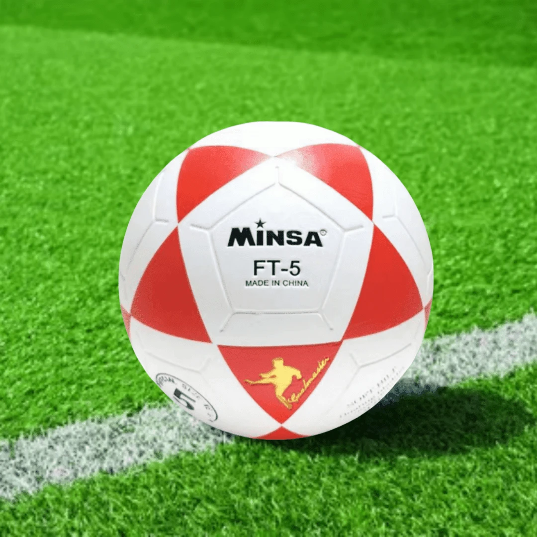 Size 5 Premium Non-Slip Durable PVC Leather Soccer Ball For Adults - Red and White - View 1