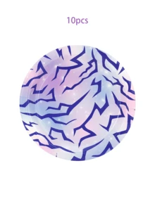 10件/20件套韩流主题派对用品粉色蓝色紫色韩流生日派对纸盘纸杯餐巾纸餐具套装，适用于音乐女孩、女性生日、迎婴派对、单身派对装饰 - 彩色 - 查看 11