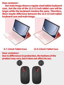 适用于三星 Galaxy Tab / iPad / Redmi iPad SE 的键盘保护套，带可拆卸充电蓝牙键盘（280mAh）和触摸板，带笔槽（黑色）