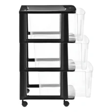 Cajonera De Plástico Organizador Multiusos Negro Con Ruedas - Organizador multiusos negro con ruedas - Ver 7