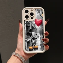 Disney Mickey Mouse Themed Phone Case Featuring A Heart Balloon Design What What Use As A Stylish Accessory Compatible With IPhone 17, 16, 15, 14, 13, 12, And 11 Pro Models And Designed With Shockproof Protection This Case Makes A Delightful Gift For Family Friends Birthdays Holidays And Special Occasions - trắng - Xem 2