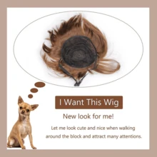Dog Costume Cat Apparel Dog Toys Curly Braids Headgear Wigs Styling Cute Funny Pet Hair Accessories Decoration For Halloween, Christmas, Parties(Flax)  Festivals Wigs Cosplay Mardi Gras - 7.08 inches - 查看 7