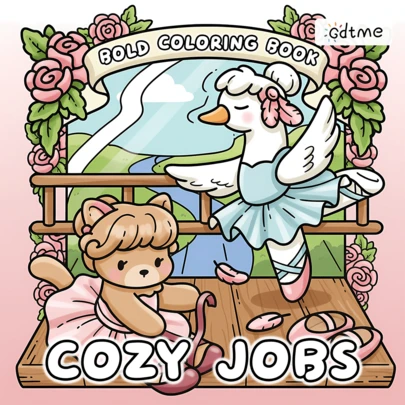 GDTME 《爱好与职业》涂色书，24页厚实不渗墨内页，单面印刷，推荐初学者使用，7.87*7.87英寸，图案清晰简洁，是缓解压力、情人节礼物、成人涂色书、音乐节、婚礼季小礼物、朋友绘画素描本的理想之选。