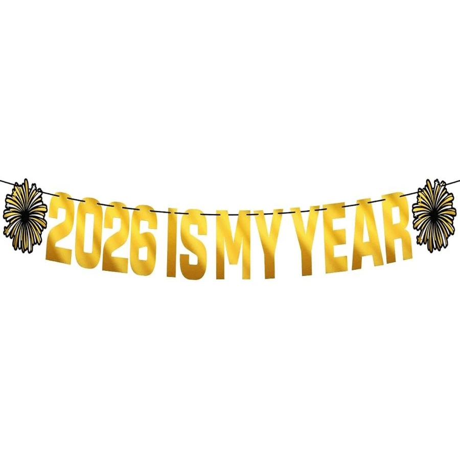 KatchOn, Large New Year Banner 2026 Sign-8 Feet, No DIY | Black And ...