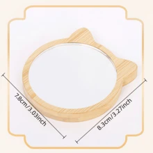 1个竹制化妆镜，配有10倍/20倍/50倍/60倍放大镜和平面镜，掌心大小，方便携带，适合在浴室、旅行、办公室等场合进行眼部化妆和梳妆，小巧便携，吸盘式设计，可折叠收纳。 - 彩色 - 查看 17