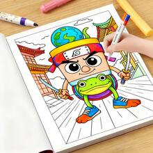 40 Pages - 270g, Italian Style Funny Shark Themed Coloring Book, Soft Skin Paper Coloring Book, Funny Style, Shark Wearing Fashion Glasses Pattern, Blue & White Color Scheme, Includes Shoe Details, Suitable For Stationery, School Supplies, Great Gift For Girls, Valentine's Day, New Year - Brainrot Italiani Da Colorare - View 7