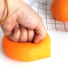Anti-Stress Toy Squeezy Squishy Oranges, Realistic Fruit Squeeze Relieve Pressure Gadget, Cross-Border - Yellow - View 5
