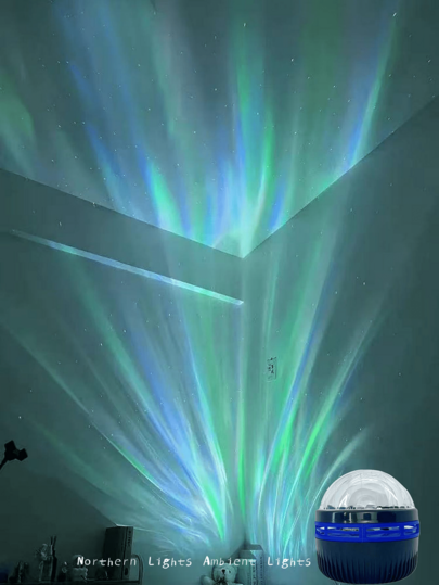 1pc Magic Ball Projection Lamp, Creative Table Lamp Romantic Decorative Night Light Aurora Ambience Light With Remote Control, Adjustable Color Changing Aurora Lighting, Suitable For Bedroom, Living Room And Office Decor, Valentine's Day And Holiday Gift, Modern Polished Metal And Plastic Design, Desk Lamp, Creative Room Atmosphere Creation, Portable Lighting