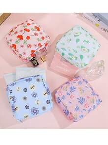 Large Capacity Sanitary Pad Storage Bag, Cartoon Pattern Sanitary Napkin Storage Pouch, Portable Menstrual Products Set, Multi-Functional Waterproof Storage Bag, Pad Storage Pouch, Tampon Bag, Women's Supplies Bag, Travel Storage Bag, Suitable For Storing Sanitary Pads, Lipsticks And Coins - Multicolor - View 11