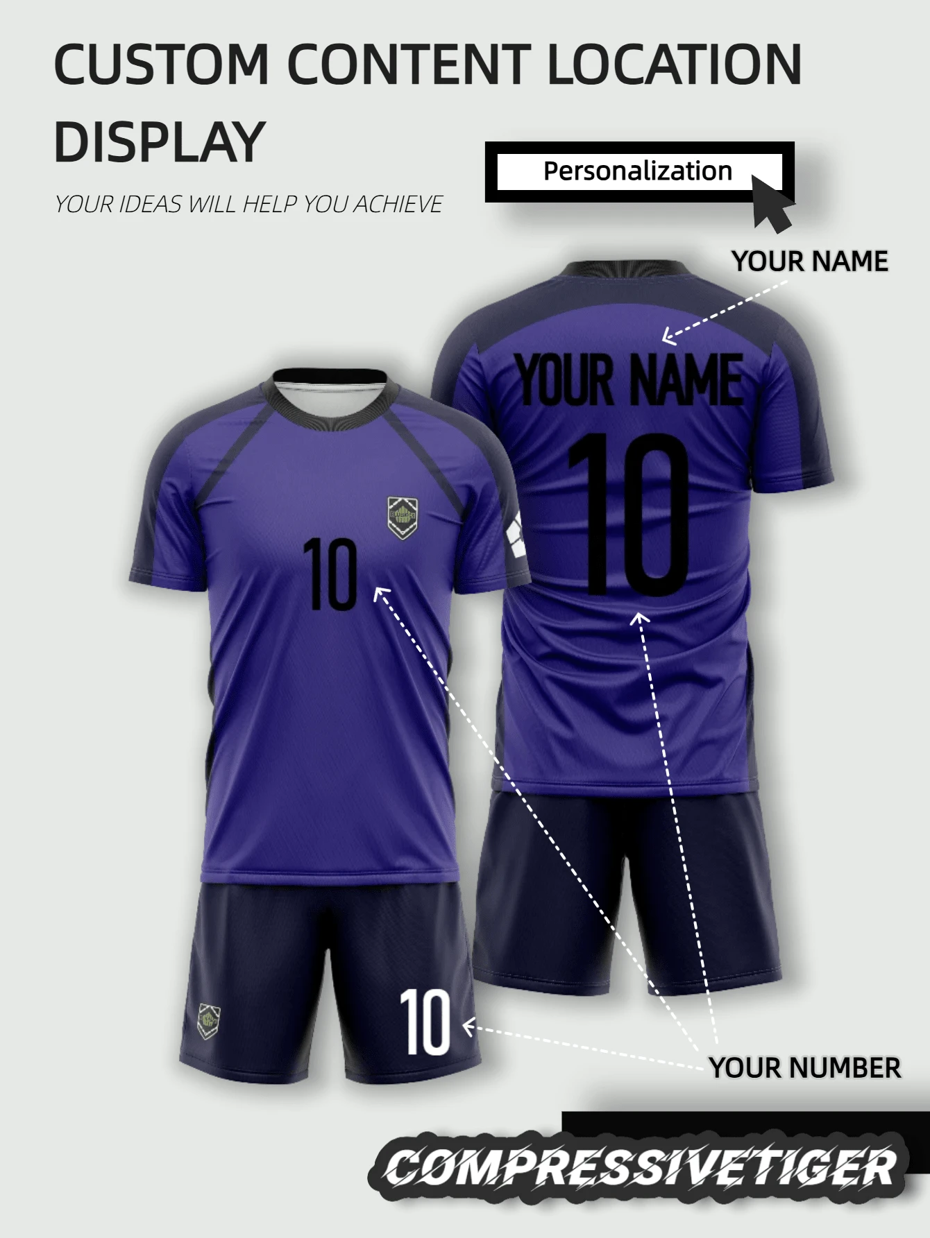 2pcs Anime "Blue Lock" Isagi & Bachira Football Jersey Cosplay Set, Customized Comfortable Loose T-Shirt, Ideal Valentine's Day Gift - Purple - View 1