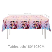 180x108cm KPOP Hunter Anime Party Tablecloth - Large Birthday Dining Tablecloth, Cute Cartoon Stage & Music Theme Design, Suitable For Teen Party Decoration (Multiple Styles) - Multicolor - View 3