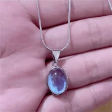 1 chiếc dây chuyền mặt đá mặt trăng phong cách Bohemian cổ điển, phụ kiện trang sức thời trang, quà tặng cho phụ nữ. - Bạc - Xem 2