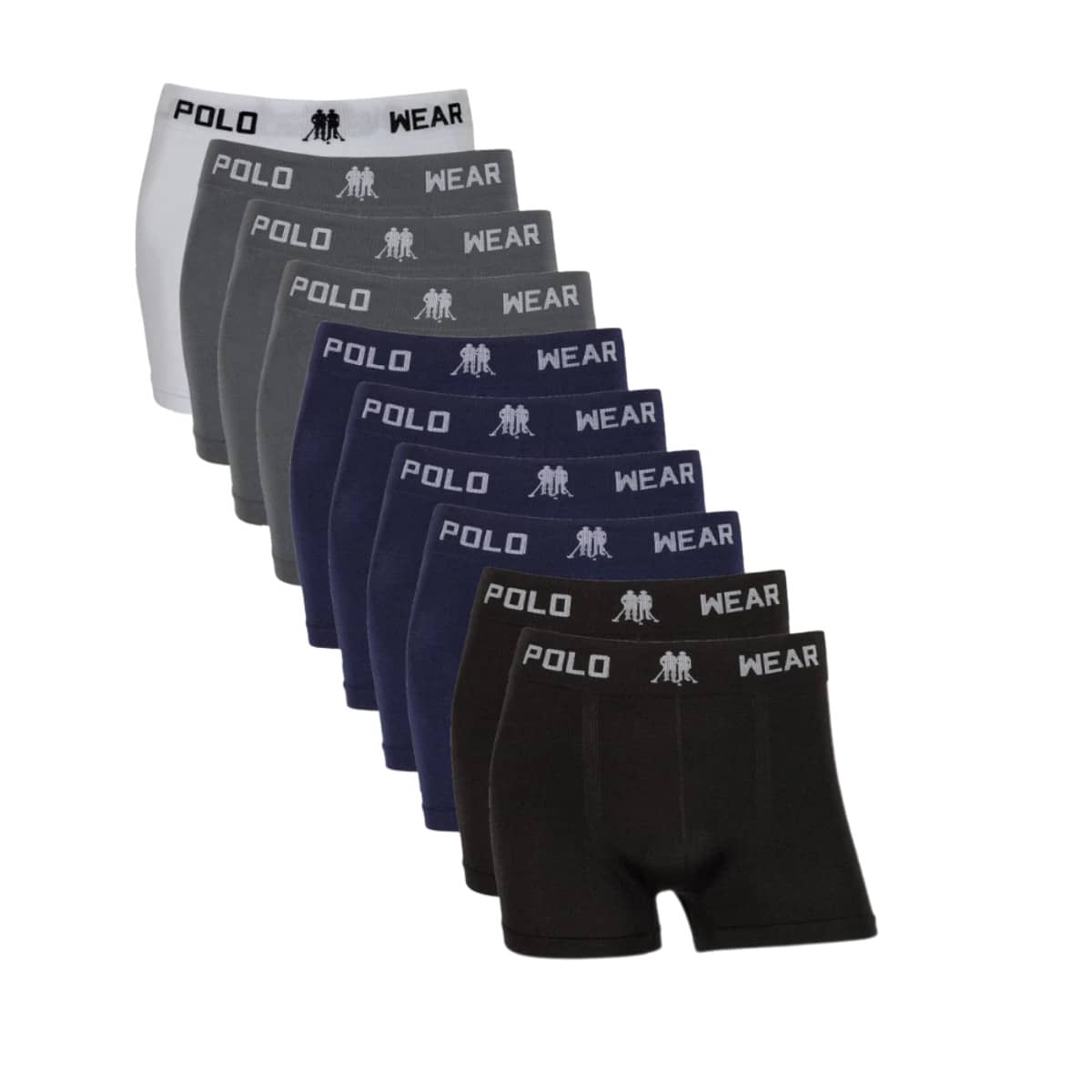 Set Of 12 Polo Wear Seamless Microfiber Boxer Briefs For Men, Comfortable Adult Boxer Briefs, Assorted Colors - hỗn hợp - Xem 1