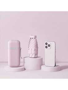 1把迷你五折胶囊伞，便携式紧凑遮阳伞，晴雨两用，防紫外线