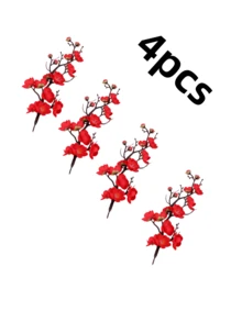 1pc/4pcs 30cm Artificial Peach Blossom & Plum Blossom Flowers, Lifelike Decor For Furniture, Desk, Office, Dining Room, Party Vase - Multicolor - View 13