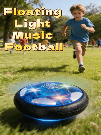 1个儿童炫酷LED灯光音乐漂浮足球，互动创意玩具，适合室内/室外运动游戏，适合3-12岁男孩女孩，生日/节日礼物（需3节AA电池，款式和颜色随机，软包装）