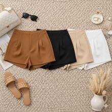 "Set Of 4 Tailored Shorts: The Secret To Chic Summer 2026" - Caramelo, negro, beige y blanco. - Ver 2