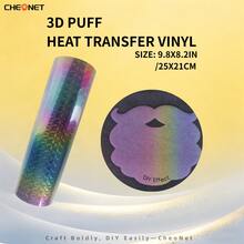 Vinilo de transferencia de calor 3D - Vinilo 3D navideño, adecuado para ropa DIY, patrones de silueta y varios usos, material decorativo de colores mixtos - Multicolor - Ver 106