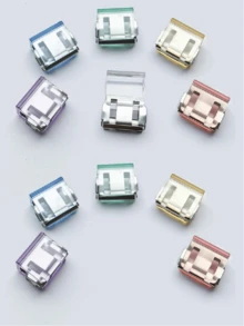 1 Pack (10 Pcs) 1-Inch Stackable Push Binder Clips - Strong Grip Reusable File Organizers For Office Reports, School Notes & Home Craft Papers Space-Saving Sleek Clips For Document Sorting, Scrapbooking & Desk Storage, Essential Office & School Supplie - 隨機 - 查看 1